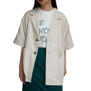 Moussy linen & rayon blend body fit short sleeve blazer excellent condition